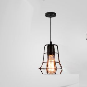 Retro Industrial Style Wrought Iron Chandelier Creative Small Iron Cage (Option: A-Soak white light)