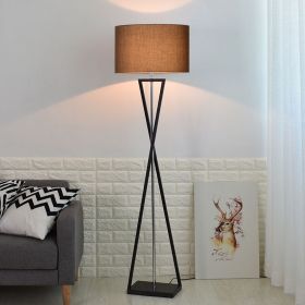 Living Room Floor Lamp Simple Sofa Vertical Table (Option: Beige with chrome-220V EU)