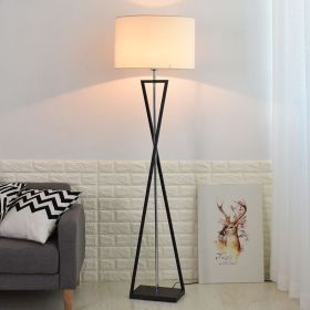 Living Room Floor Lamp Simple Sofa Vertical Table (Option: Beige and gold-220V EU)