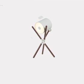 Simple Wood Art Three Fork Floor Lamp (Option: 4 Style)