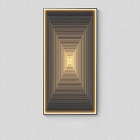 Modern Light Luxury Wall Abstract With Light Hanging Picture (Option: E-40X80CM-Black Frame)