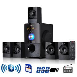 beFree Sound 5.1 Channel Surround Sound Bluetooth Speaker System in Black (SKU: BFS440)