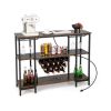 Simple Industrial Wine Rack Wine with Storage Shelves