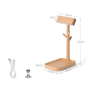 Nordic Black Walnut Solid Wood LED Table Lamp Key Holder Rechargeable Desk (Option: Beech)