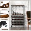 Industrial Freestanding Wooden Wine Bar Cabinet Wine Rack Table