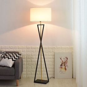 Living Room Floor Lamp Simple Sofa Vertical Table (Option: Flax and gold-220V EU)